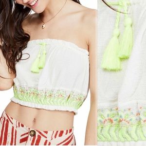 Free People No More Tiers Tube Top embroidered